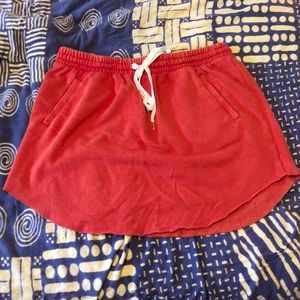 Red terry skirt